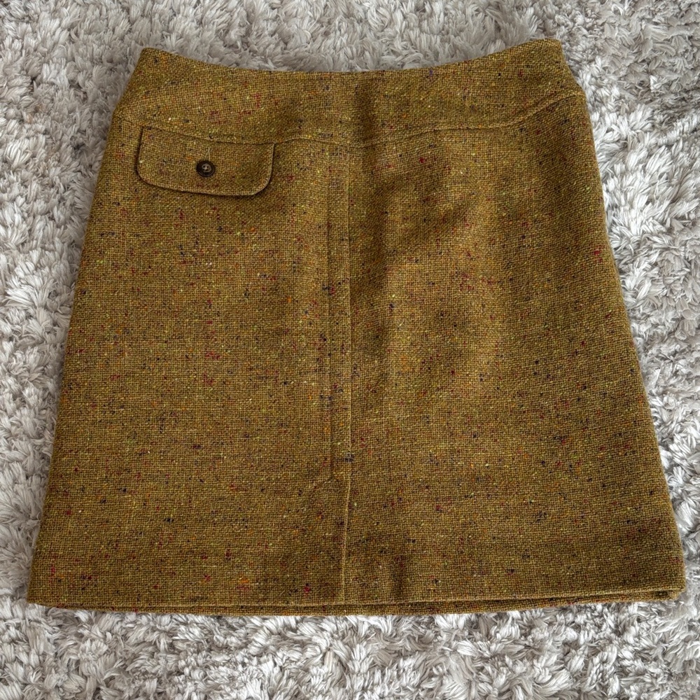 Pre-owned Mustard Tweed Mini Skirt